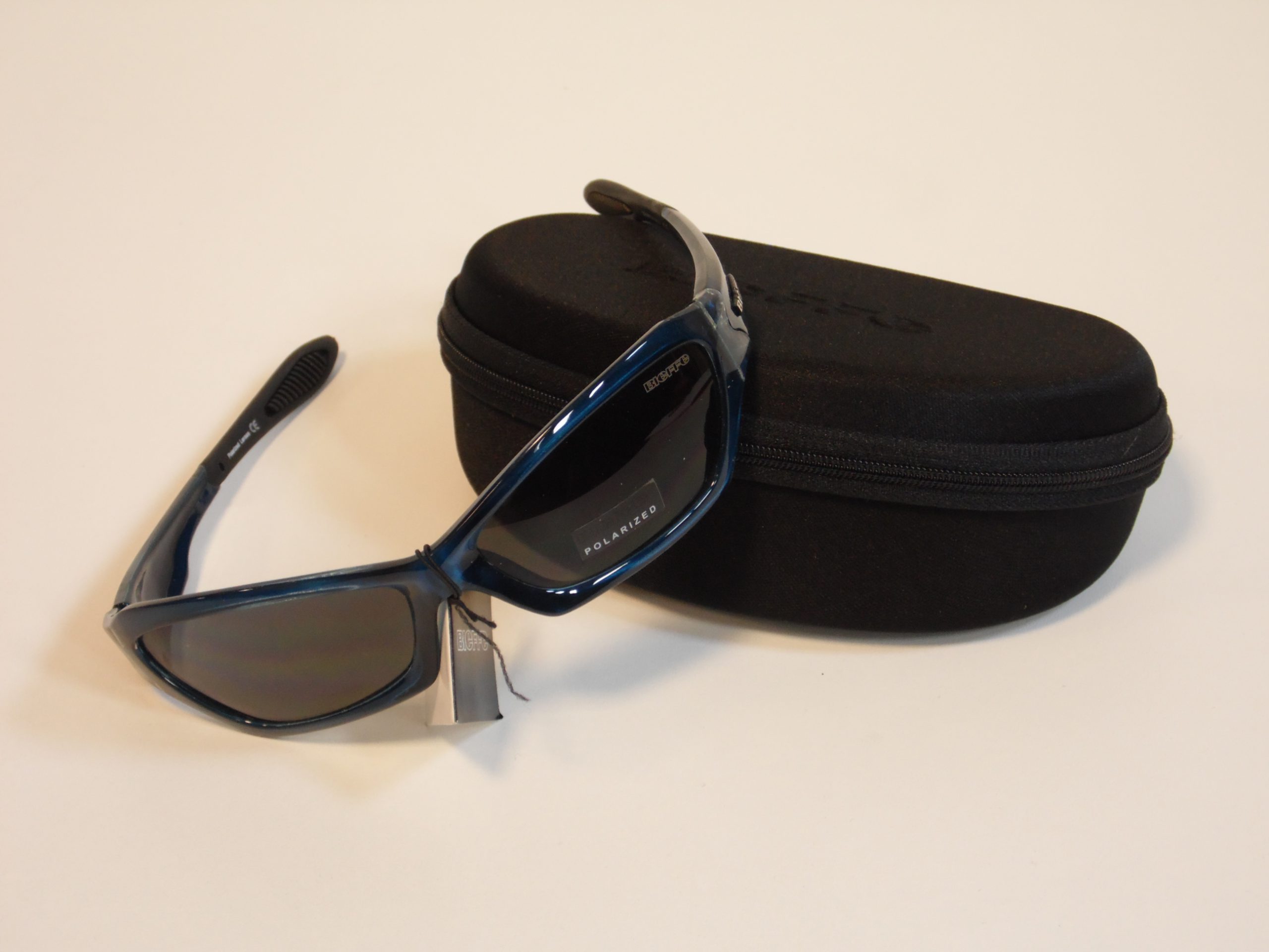 occhiali da sport bieffe equipment con lenti polarizzate e custodia taglia unica color blu trasparente
