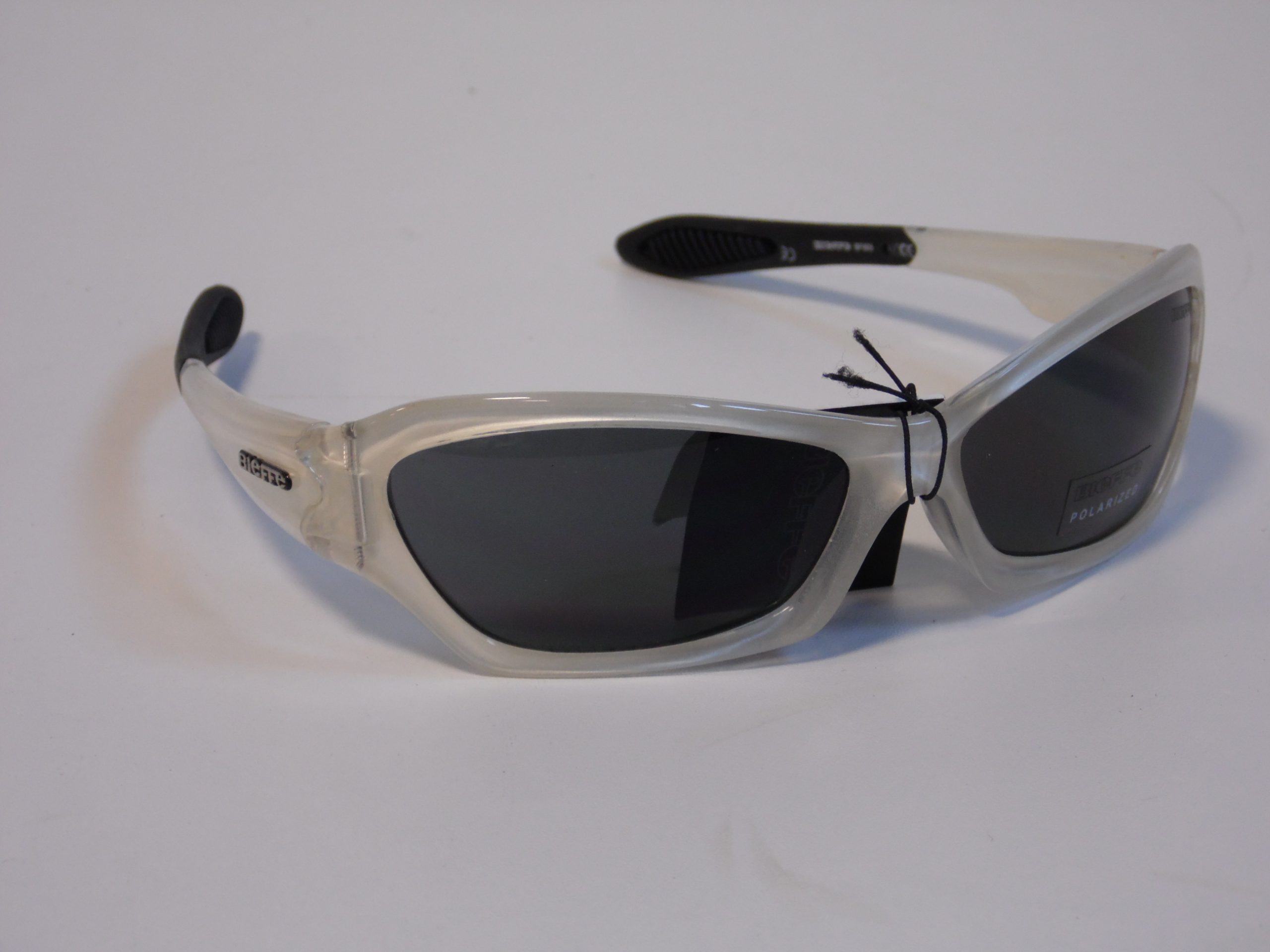 occhiali da sport bieffe equipment con lenti polarizzate e custodia taglia unica colo bianco opaco